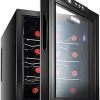 Wine Cooler Refrigerator,White & Red Wine Fridge Chiller Countertop Wine Cooler,Freestanding Compact Mini Wine Fridge 8 Bottle Capacity, Smart Touch Panel 4