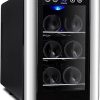 KoolMore 24 Inch Dual Zone Wine Cooler and Beverage Refrigerator with Cool Temperature Control, LED Touch Display, and Adjustable Shelves, Holds up to 21 Wine Bottles + 60 Cans in Silver (WC-4C) 3